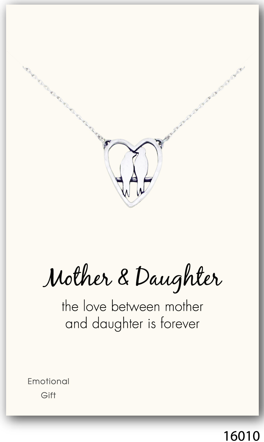 The two mother daughter loving birds silver pendant